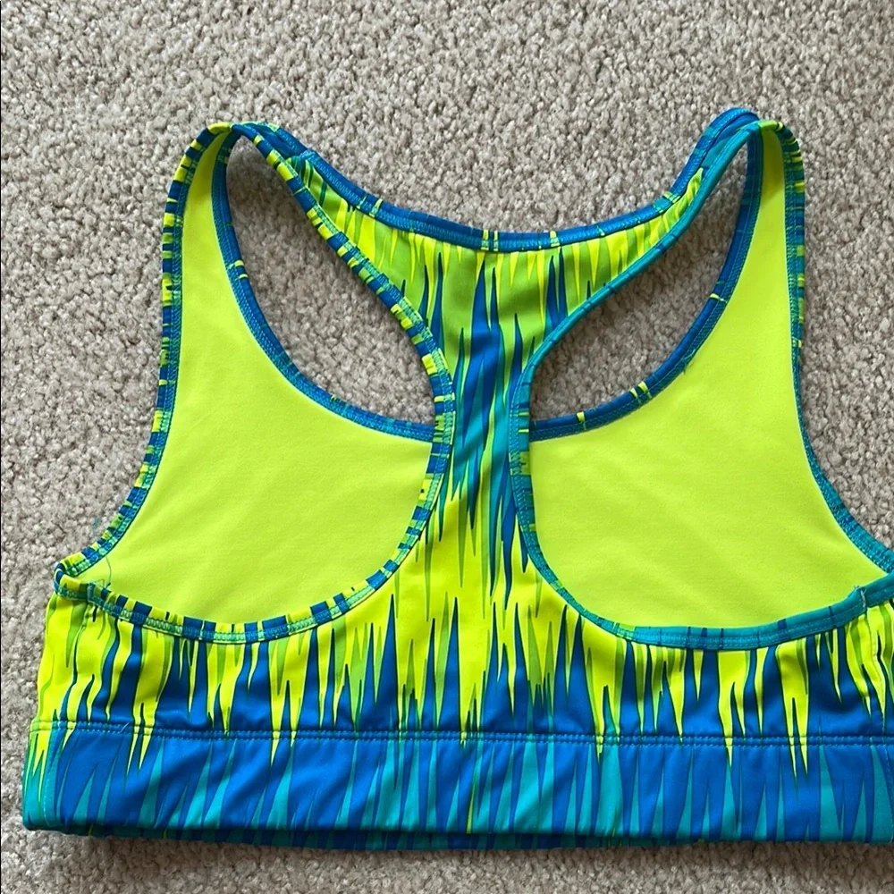 Vibrant Blue and Yellow Women's Sports Bra